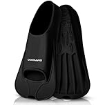 Odoland Premium Swim Fins, Light Weight Snorkel Training Fins Adjustable Feet Fins for Swimming Snorkeling Diving, Silicone Smooth Swimming Flippers Multi Size from Kid to Adult Blcck L