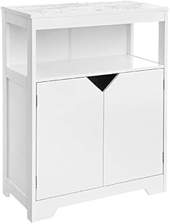 VASAGLE Bathroom Storage Cabinet, Floor Cabinet Cupboard, with Large Storage Capacity, Printed Marble-Like