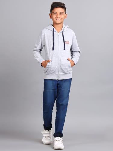 Image of ZION Hoodies for Boys - Cotton Hoodies Sweatshirt with Zipper | Solid & Regular Fit with Embroidery | Long Sleeve | for Every Occasion | Multiple Sizes & Colors (Pack of 1)