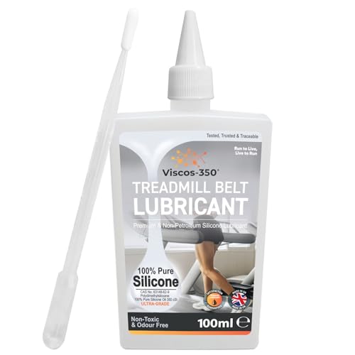 Viscos-350 Premium Treadmill Lubricant 100% Pure Silicone Oil 15cm Long Applicator Inc - Made in UK - 100ml