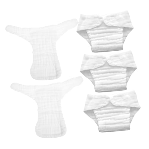 NOLITOY 5pcs Baby Diapers Toddler Cotton Nappy Insert Liners Reusable Cotton Cloth Diaper Swim Diaper Liners White Size S