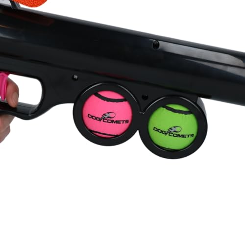 Dog Comets Comet Launcher - Ballwerfer - Inklusive Trageriemen und 2 Tennisbällen (M) - Bis zu 20 Meter weit - Hundespielzeug - Ballwerfer