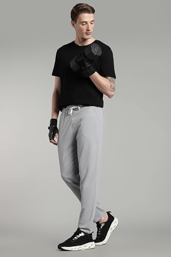 Image of SWADESI STUFF Men's Cotton Blend Track Pants, Black, Comfort Fit with Drawstring, Side Pockets for Regular Wear, Sports, Joggers