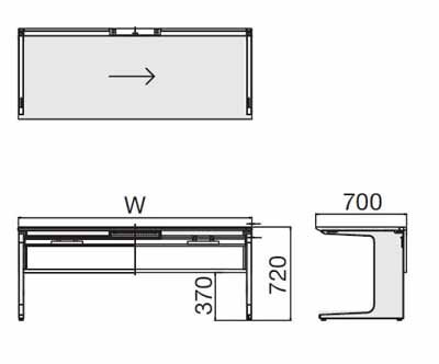 コクヨ レヴィスト デスクシステム パーソナルテーブル ダブルウイングテーブル 幅1500MM 本体色 S85 チャコールメタリック