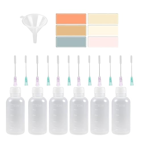 Oshhni Botellas aplicadoras con Puntas de precisión, Botella con gotero para Aceite, Botellas Flexibles para líquidos, aceitera rellenable de 50 para