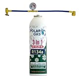 Polargas 3-in-1 Car A/C Recharge Kit with Hose – R134a Replacement Refrigerant, Oil & Sealant – DIY Air Conditioning Refill Kit with Filler Tube – Fits R134a Systems (3in1 + Hose)
