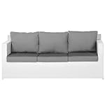 Beliani Lounge-Set Roma Polyrattan Weiß-Grau
