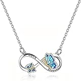 OAUWKEIY Collar Colgante Collar colgante de lujo con diseño de mariposa y símbolo de infinito estilo europeo y americano para mujer