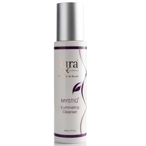 Lira Clinical MYSTIQ iLuminating Cleanser - Moisturizing Face Wash with Vitamin C, Orange Plant Stem Cells, and Plant Extracts - Gentle Facial Cleanser Supports Skin Barrier and Hydration - 6 Oz