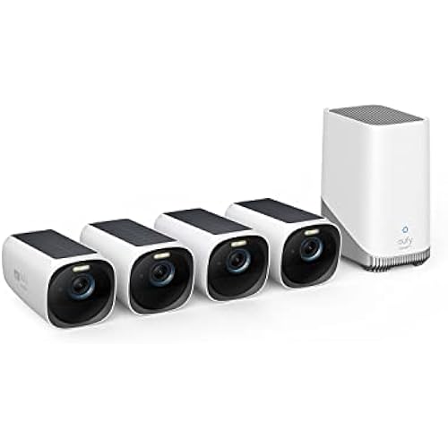 eufy Security eufyCam S330 (eufyCam 3), 4-Cam Kit, 4K Solar