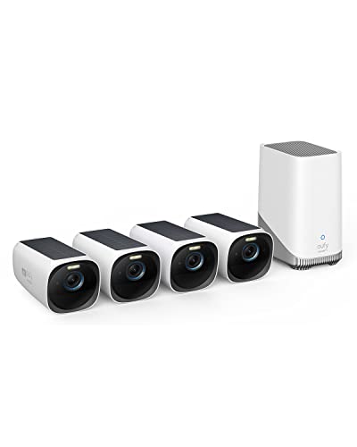 eufy Security eufyCam S330 (eufyCam 3), 4-Cam Kit, 4K Solar