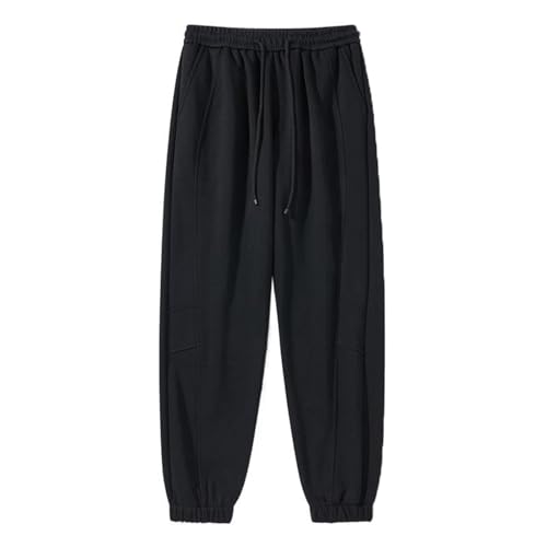 Men's Pants Knit Cotton Spring Summer Loose Sport Casual Cuffed Sweat Trouser for Men