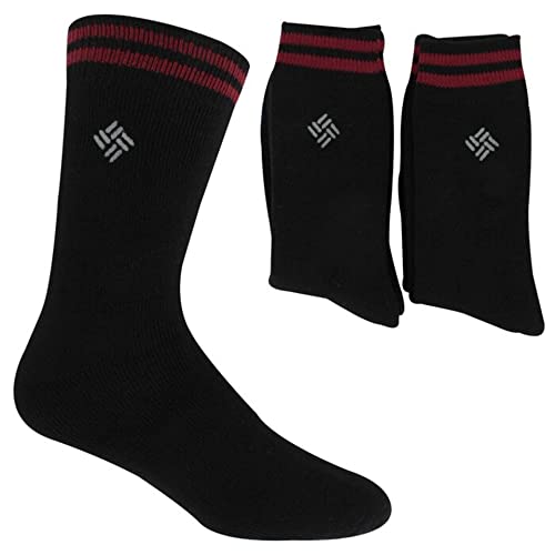 Columbia Men's Medium-Weight Fleece-Lined Thermal Crew Socks (Black) #TOP2
