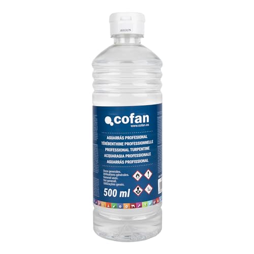 Cofan Poudre de térébenthine professionnelle | Capacité de 500 ml ou 1 L | Idéal pour dissoudre (500 ml)