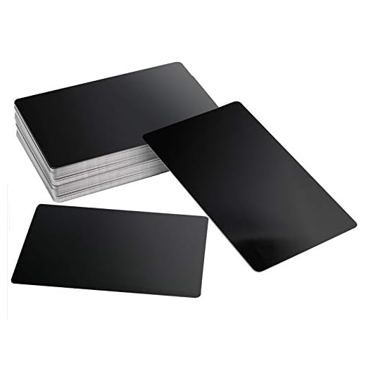 ZOENHOU 100 PCS 3.4 x 2.1 Inch 8mil 0.21mm Thickness Black Metal Business Card, Blanks Finished Aluminum Blank Name Cards Metallic DIY Gift VIP Cards Applicable for Customer Laser Engraving