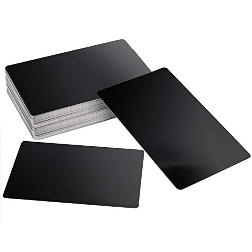 Cartes en métal noir idéales pour gravure laser précise lot de 100