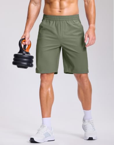 Image of GGJ Men's Lightweight Athletic Shorts with 2 Zipper Pockets 7 inch /9 inch /5 inch Gym Workout Running Quick Dry Tennis Shorts for Men