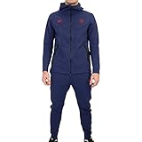Regular fit Nike PSG M NSW TCH Pck Hoodie FZ Cl Sweatshirt, Hombre, Midnight Navy/University Red, 2XL
