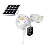 foco led cámara espia ip 360° wifi monitoreo celular  Cámara de seguridad inalámbrica WiFi con focos LED y panel solar Secutek SRT-FC1T.