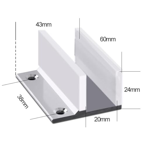 2 Pack Glass Door Holding Clips with Screws, Sliding Door Keeper Floor Bottom Guide Replacement for 10-12mm Door