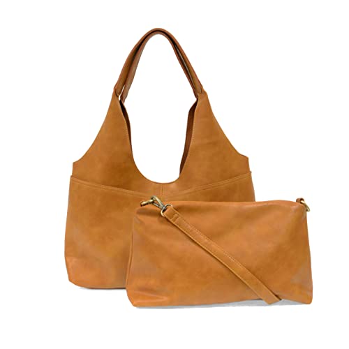 Image of Joy Susan Val 4-Pocket Vegan Leather Hobo Bag With Removable Crossbody - Honey