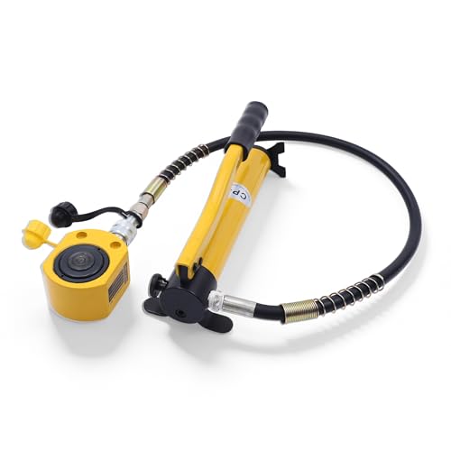 20T Mini Hydraulic Cylinder Jack Porta Power Kit with CP-180 Manual Hydraulic Hand Pump, 1.2“ Stroke Multi-Section Hydraulic Jack for Industrial Car Machinery Shipbuilding