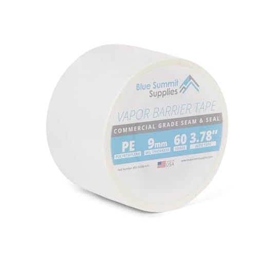 Blue Summit Supplies Vapor Barrier Tape, PE 9mm Polyethylene Tape, Moisture Barrier Seam for Crawl Space or Marine Use, Waterproof White, 3.78