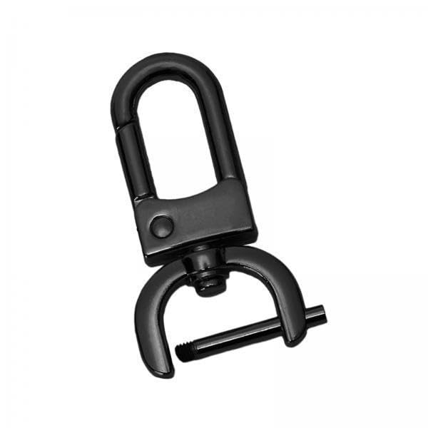 2xDetachable Snap Hook Swivel Clasp with Screw Bar DIY Purse Strap Replacement Black L-image-19