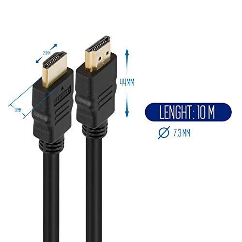 ewent High Speed HDMI Cable 1.4 Ethernet A/A, Male-Male, Audio Return Channel, 10 Meters, Black - Image 3