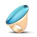 HAIXIAN Exaggerated Gemstone Ring,Big 14K Gold Plated Eye Shape Stone Chunky Statement Ring,Cocktail Party Ring Jewelry Gift for Women (A03_Azure, 8)
