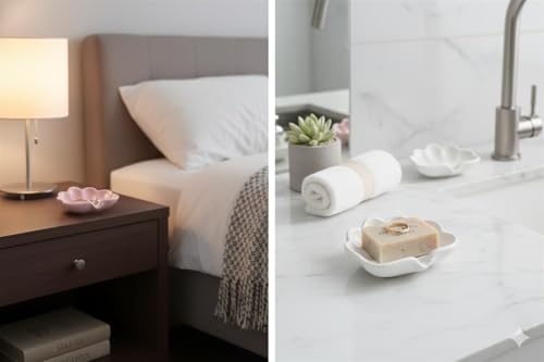 Image of Plastic Sea Shell Soap Dish for Bathroom & Kitchen | Shell Shape Plastic Soap Holder | Solid Color Soap Saver for Wash Basin & Shower (2, Sea Shell Soap Dish)