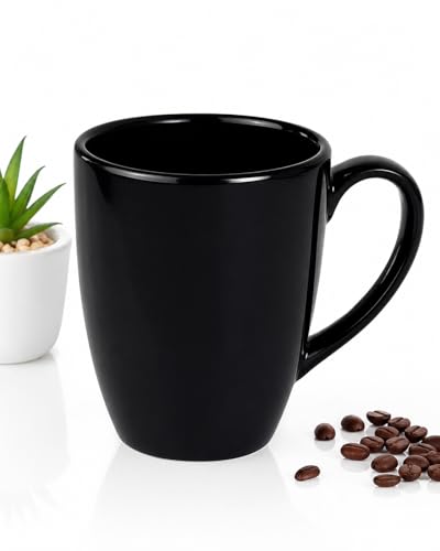 Image of Glossy Black Porcelain 285 ml Coffee /Tea Mug 1- Piece for Hot, Cold Coffee, Milk, Tea, (Black)