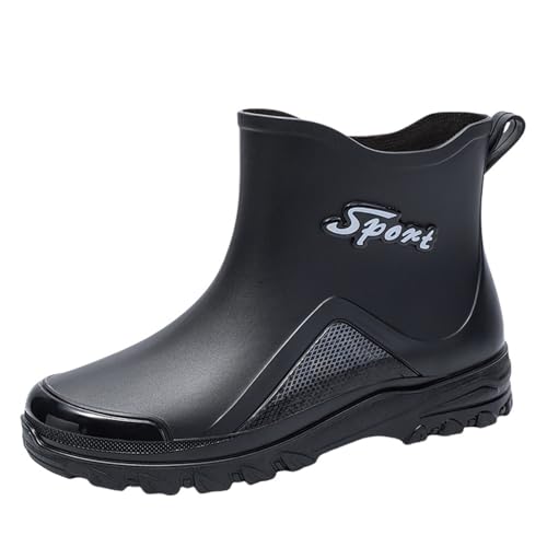 Luckywaqng Botas de lluvia para hombre, zapatos de agua, zapatos de goma, informales, moda al aire libre, trabajo de pesca, lavado de coche, cocina, no deslizantes, botas de lluvia, zapatos para