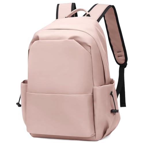 Aucuu Mochila Escolar, Mochila Unisex Impermeable para Ordenador Portatil 15.6 Pulgadas Mochila Portatil, Mochilas Tipo Casual para Adolescente Negocio Trabajo Diario Viaje Escolares, Rosa
