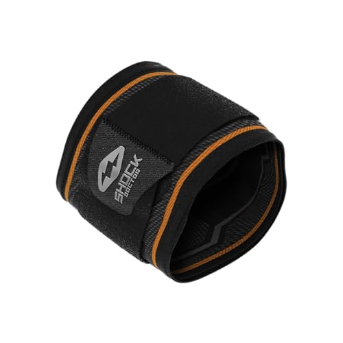 Shock Doctor Compression Knit Tennis/Golf Elbow Sleeve with Gel Support and Strap, Black/Grey, Adult-Medium