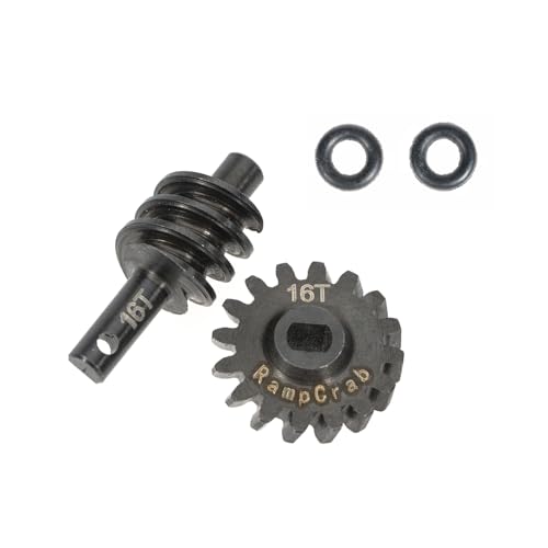 RampCrab Differential Gear Set 16T, Hardened Steel, 1/24, Upgrade Parts for SCX24 Bronco Deadbolt JLU B-17 Gladiator C10, 1/24 RC Crawler Car