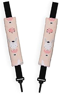 Harness Seat Belt Strap Covers Padded Universal New Reversible Set of 2 (Dream Catchers/Pink)