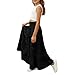 Girls Cute Bow Tiered Flowy Maxi Skirt Elastic High Waisted Summer Boho A-Line Long Swing Beach Skirts for 4-15 Years