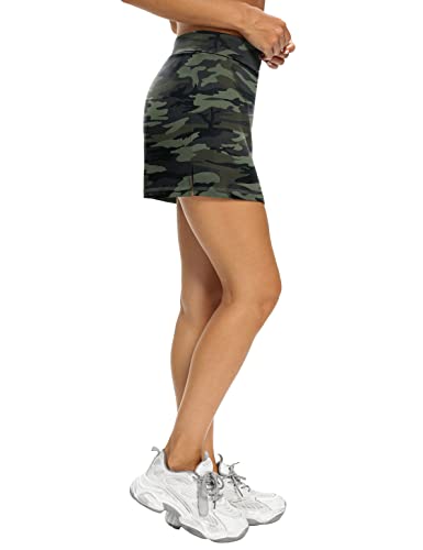 LouKeith Tennis Skirts for Women Golf Athletic Activewear Skorts Mini Summer Workout Running Shorts with Pockets Camo 2XL