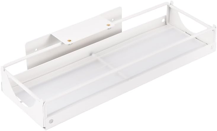 Under Sink Organizer Sliding Storage Rack for Kitchen & Bathroom, Space-Saving Pull-Out Storage for Bottles, Spices, Cleaning Supplies Adjustable Under Cabinet Organizer Durable Metal Shelf, White