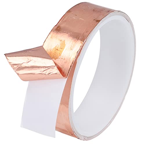 Brrnoo Copper Tape Conductive Adhesive, Copper Foil Tape EMI Shielding Adhesive Double Side Conductive Shielding for Electrical Repair