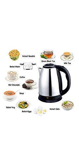 Global Superone Stock 2.0 L Automatic Cordless Electric Stainless Steel 1500W European Model Water Kettle (203 x 165 x 230 mm)