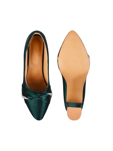 Image of TRYME Chunky Heel Bellies Women's Fashion Pointed Block Heel Pump Shoes for Party and Formal Occasions