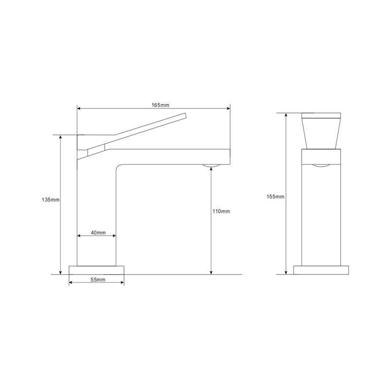 Robinet de lavabo mitigeur en laiton pour eau chaude et froide - 2
