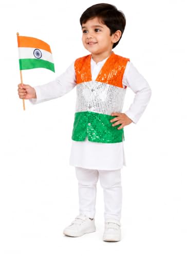 Image of Raj Costume Freedom Fighter Costume for Kids | Independence Day Fancy Dress | Patriotic School Function Dress | Boys & Girls