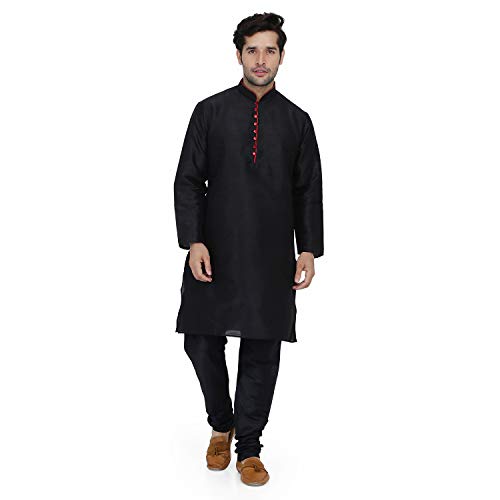 Image of Royal Kurta Mens Silk Blend Loop Button Kurta Pyjama Set