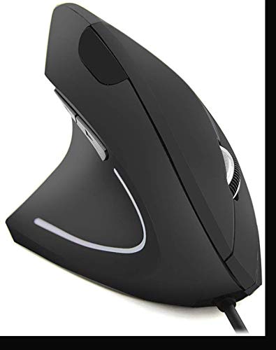 Left Handed Mouse,Ergonomic Optical USB Wired Vertical Mouse Gaming Mice 800/1200/1600 DPI 6