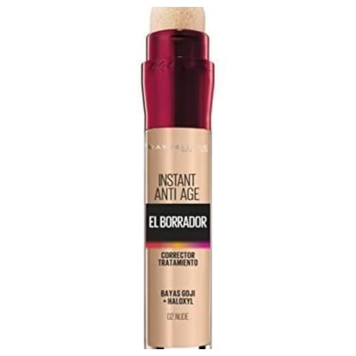 Maybelline New York, Corrector de Ojeras, Bolsas e Imperfecciones, Borrador Ojos, 02 Nude, 6.8 ml