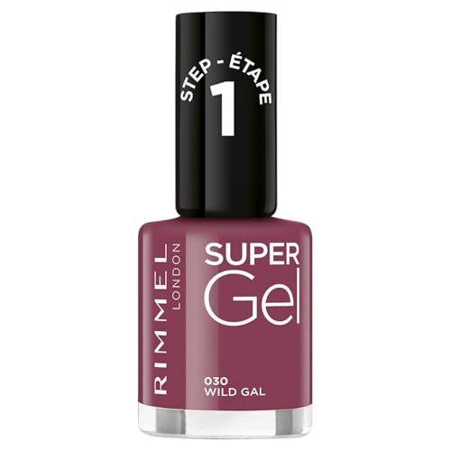 Rimmel Super Gel 30 Wild Gal Long-Lasting Nail Polish Glazed Finish Easy Application Gel-like Manicure Chip Resistant Clean Formula 12 ml