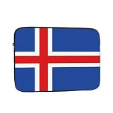 Bolsa portátil para laptop de 17 pulgadas, a prueba de golpes, diseño de bandera de Islandia, para viajes de negocios, trabajo, universidad